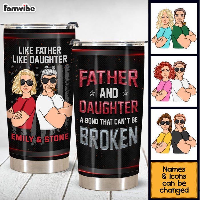 Personalized Proud Father And Daughter Steel Tumbler 24965 1