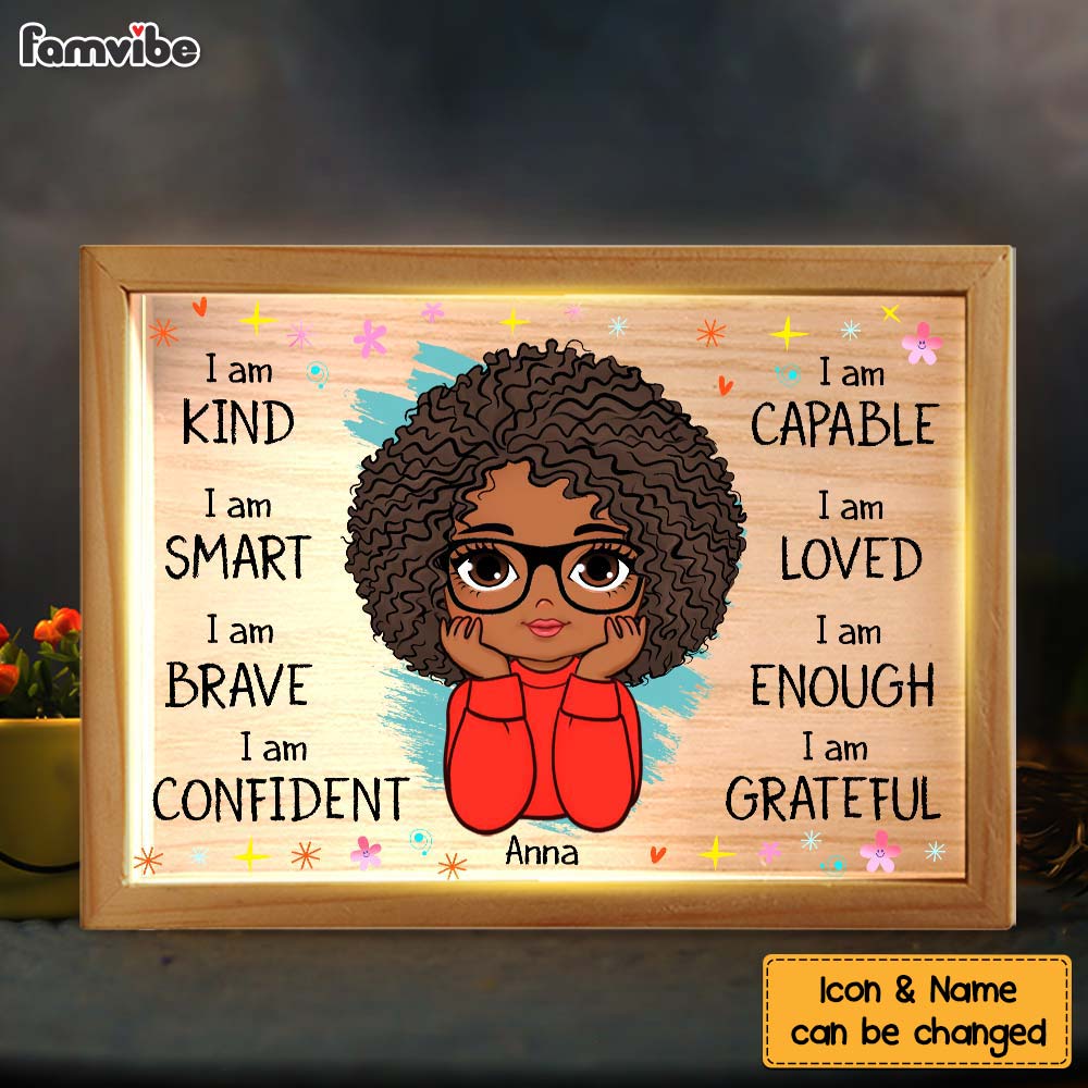 Personalized Gift For Daughter Affirmation I Am Kind Picture Frame Light Box 31505 Primary Mockup