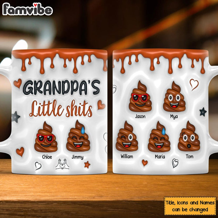 Personalized Gift for Grandpa Little Shit 3D Inflated Effect Mug 32824 1