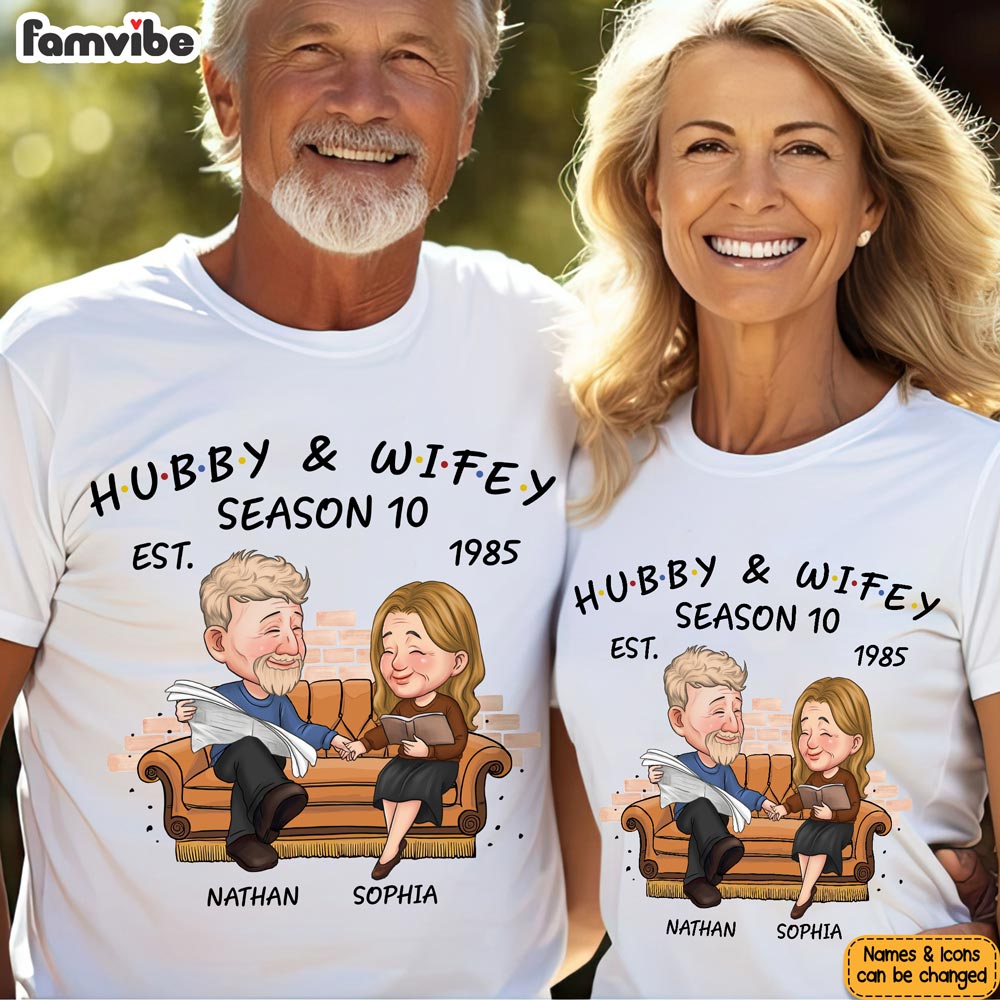 Personalized Hubby And Wifey Season Married Couple T Shirt 30545 Primary Mockup
