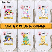 Personalized Gift For Baby First Alphabet Name Baby Onesie 32029 thumb 1