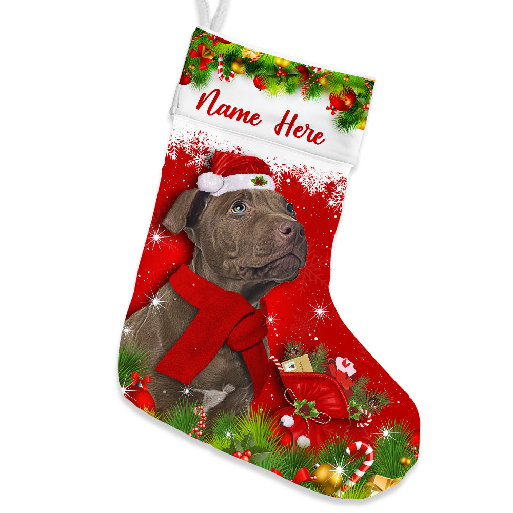 Personalized Pit Bull Dog Christmas Stocking OB203 87O53