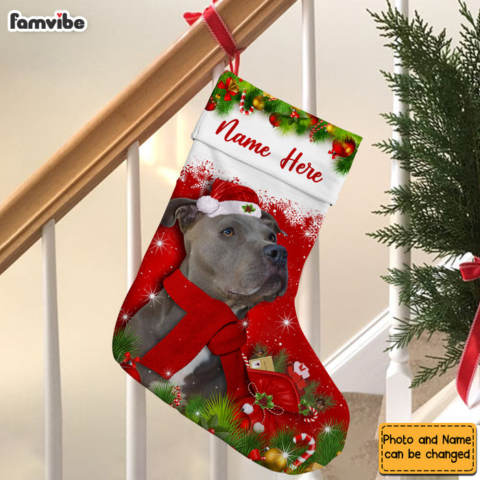 Personalized Pit Bull Dog Christmas Stocking OB203 87O53 1