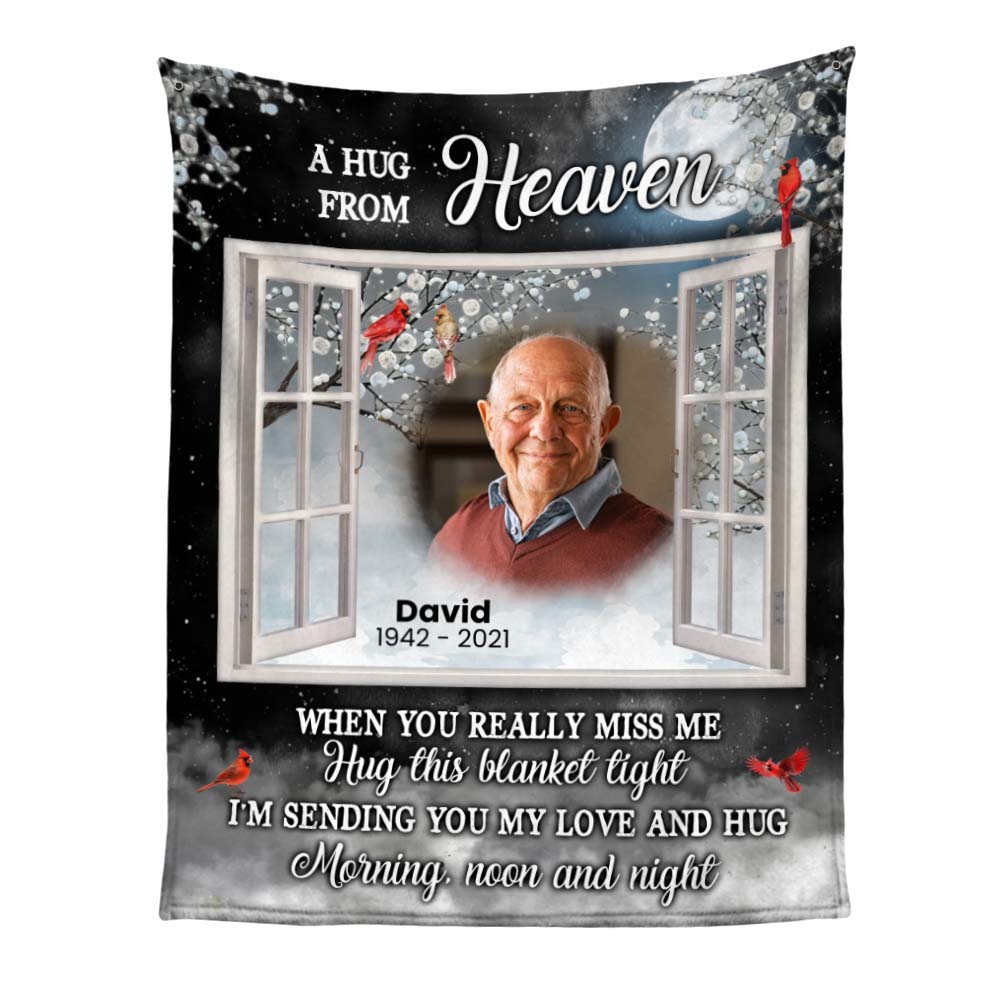 Personalized A Hug From Heaven Custom Photo Blanket 29896