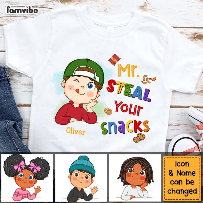 Personalized Gift For Grandson Mr Steal Your Snacks Kid T Shirt - Kid Hoodie - Kid Sweatshirt 30482 1