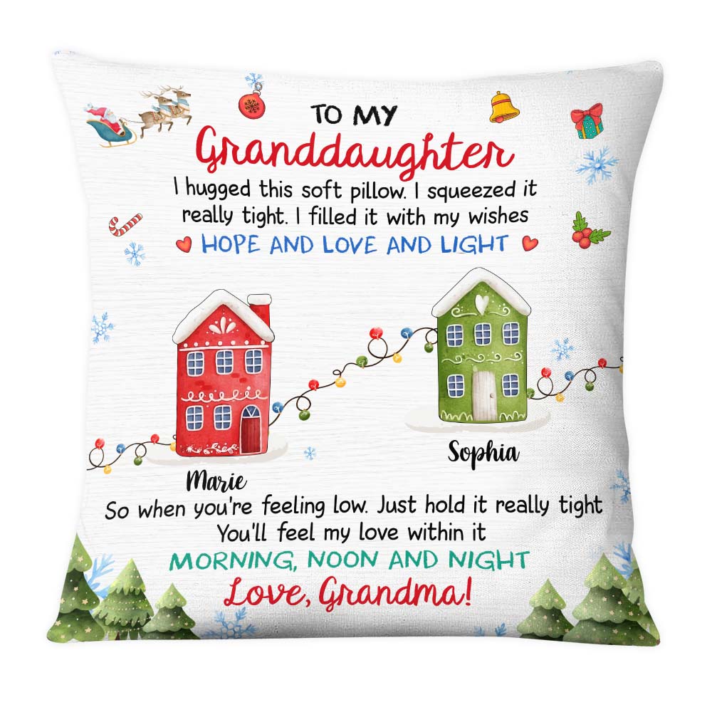 Personalized Christmas Gift For Granddaughter Long Distance Hug This Pillow 29690
