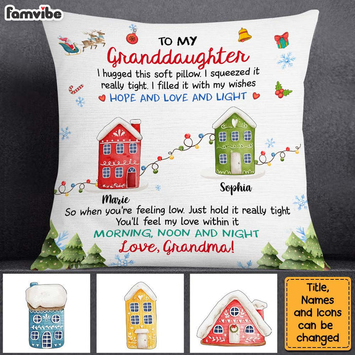 Personalized Christmas Gift For Granddaughter Long Distance Hug This Pillow 29690 1