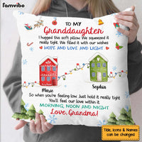 Personalized Christmas Gift For Granddaughter Long Distance Hug This Pillow 29690 thumb 1