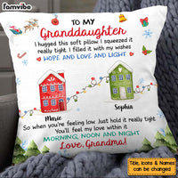 Personalized Christmas Gift For Granddaughter Long Distance Hug This Pillow 29690 thumb 1