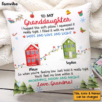 Personalized Christmas Gift For Granddaughter Long Distance Hug This Pillow 29690 thumb 1