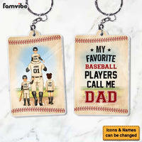 Personalized For Dad My Favorite Baseball Player Calls Me Dad Acrylic Keychain 33500 thumb 1