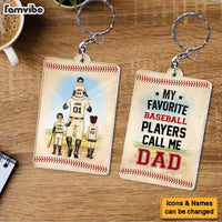 Personalized For Dad My Favorite Baseball Player Calls Me Dad Acrylic Keychain 33500 thumb 1
