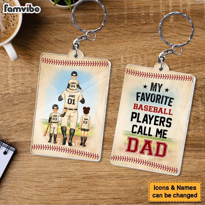 Personalized For Dad My Favorite Baseball Player Calls Me Dad Acrylic Keychain 33500 1