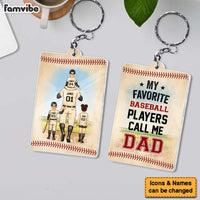 Personalized For Dad My Favorite Baseball Player Calls Me Dad Acrylic Keychain 33500 thumb 1