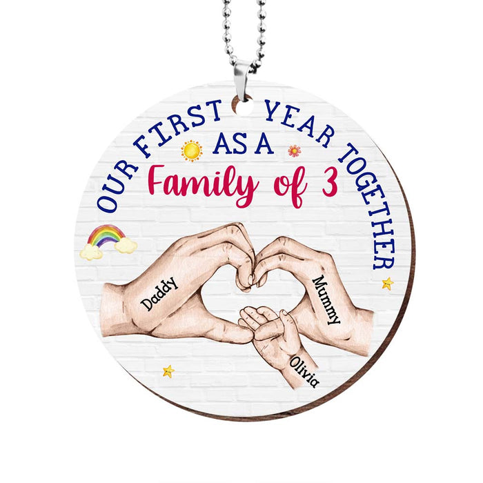 Personalized Gift For Baby First Year Together As A Family Ornament 31573 1