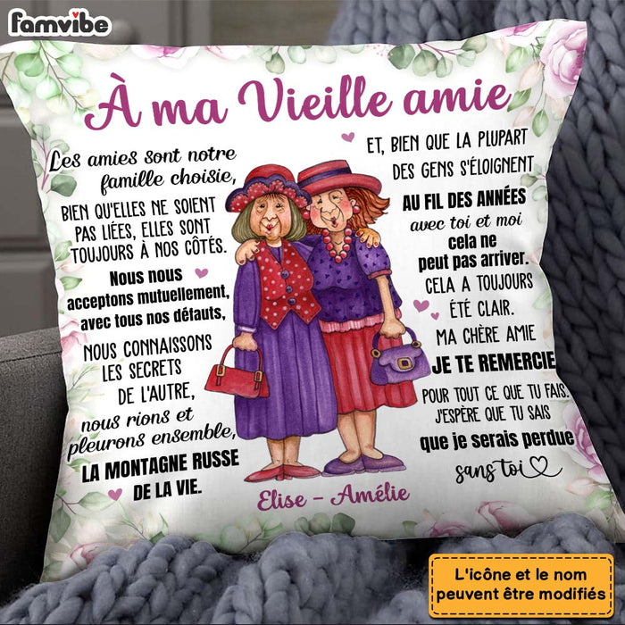 Personalized Gift For Friend À ma Vieille amie French Pillow 30442 1