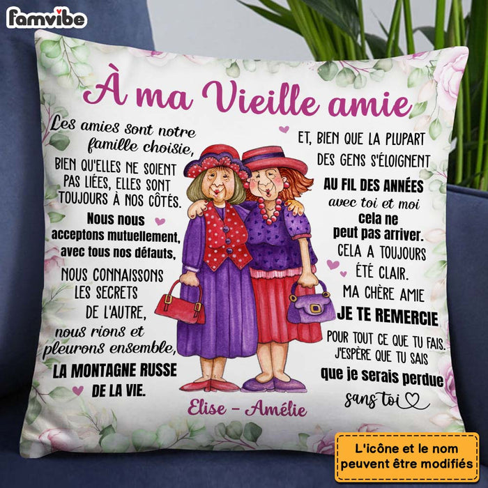 Personalized Gift For Friend À ma Vieille amie French Pillow 30442 1