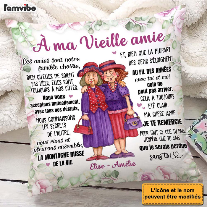 Personalized Gift For Friend À ma Vieille amie French Pillow 30442 1