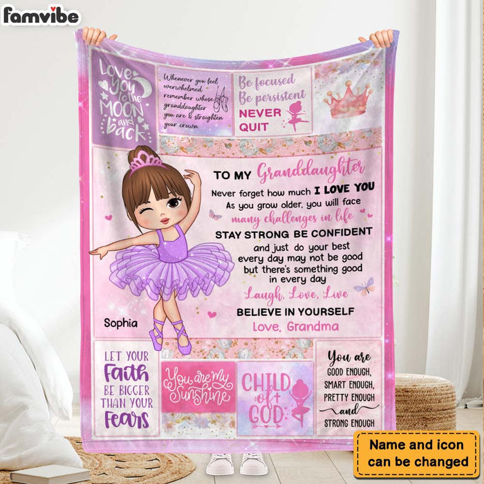 Personalized Gift For Granddaughter Ballet Blanket 31119 1
