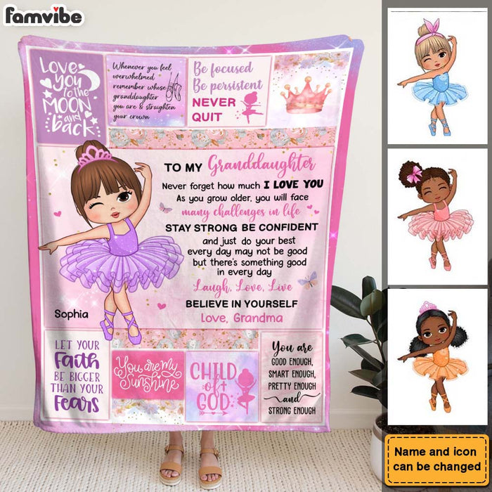 Personalized Gift For Granddaughter Ballet Blanket 31119 1