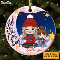 Personalized Gift For Granddaughter On The Moon Circle Ornament 28527 thumb 1