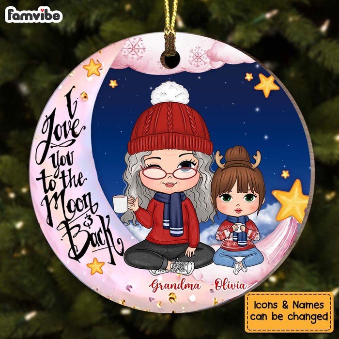 Personalized Gift For Granddaughter On The Moon Circle Ornament 28527 1
