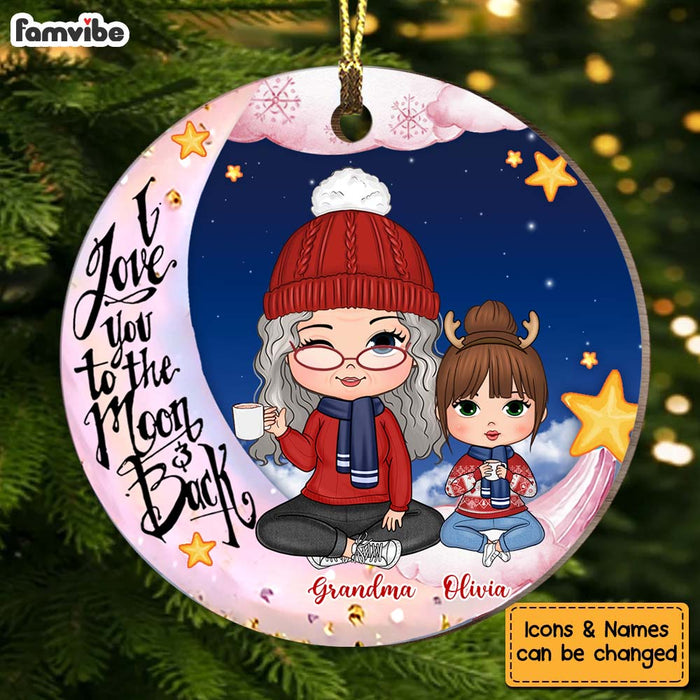 Personalized Gift For Granddaughter On The Moon Circle Ornament 28527 1