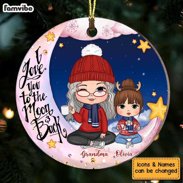 Personalized Gift For Granddaughter On The Moon Circle Ornament 28527 1