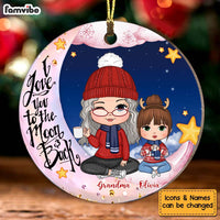 Personalized Gift For Granddaughter On The Moon Circle Ornament 28527 thumb 1