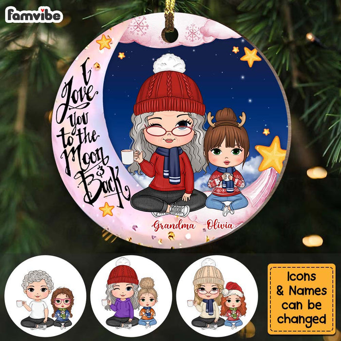Personalized Gift For Granddaughter On The Moon Circle Ornament 28527 1