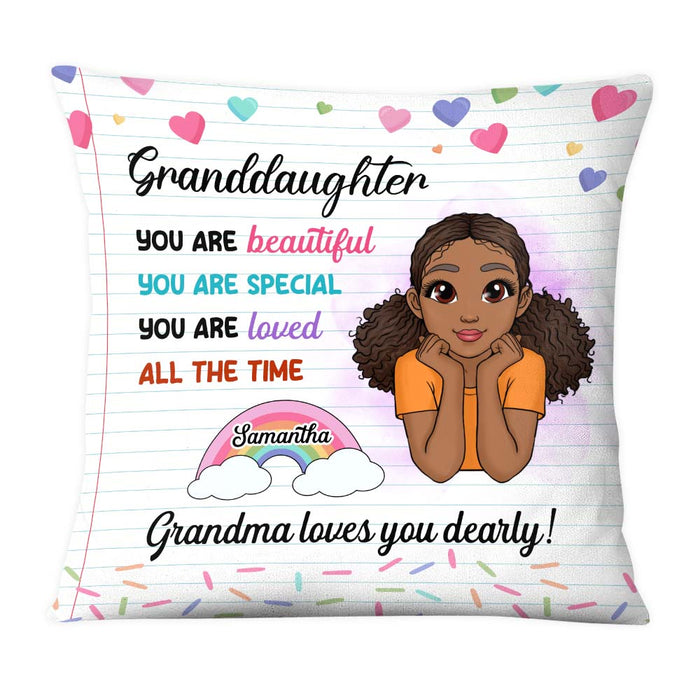 Personalized Gift For Granddaughter You Are Beautiful Poem Pillow 27261 1