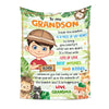 Personalized Gift For Grandson To My Grandson Jungle Animals Theme Blanket 30989 1