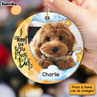 Personalized I Woof You To The Moon And Back Dog Lovers Circle Ornament 29228 thumb 1