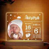 Personalized Newborn Baby Gift Upload Photo Plaque LED Lamp Night Light 27457 thumb 1