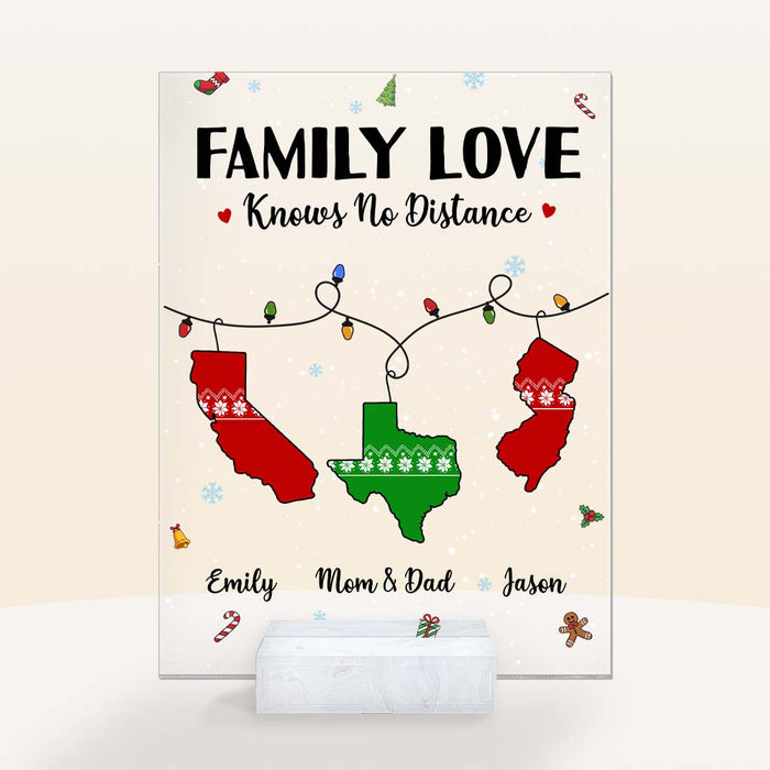 Personalized Family Love Knows No Distance Acrylic Plaque 30275 1