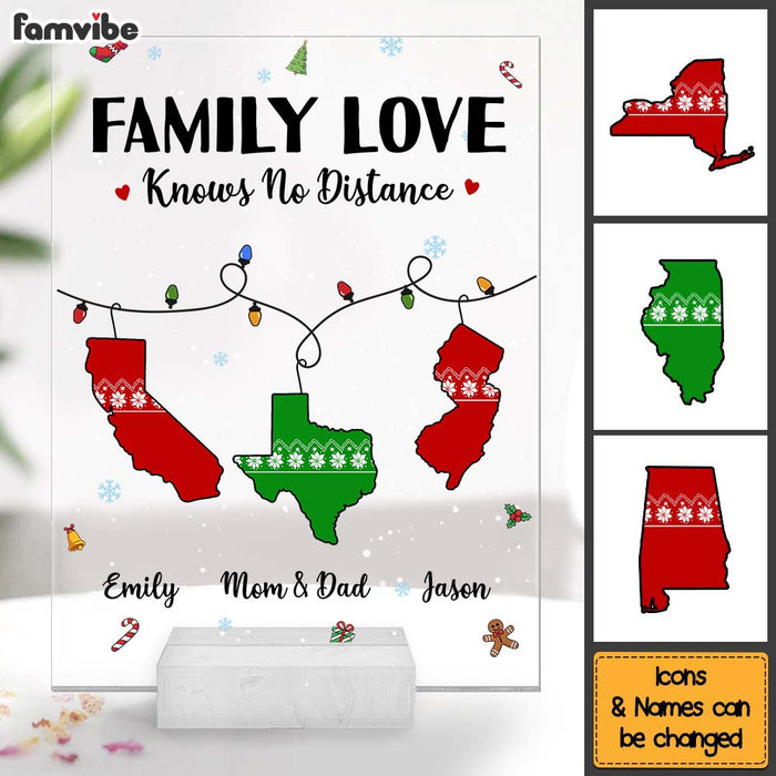 Personalized Family Love Knows No Distance Acrylic Plaque 30275 1