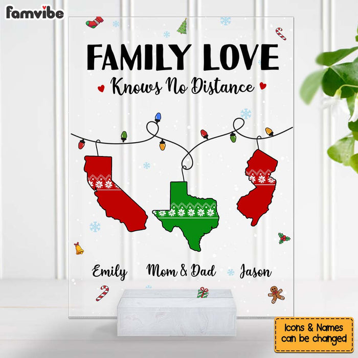 Personalized Family Love Knows No Distance Acrylic Plaque 30275 1