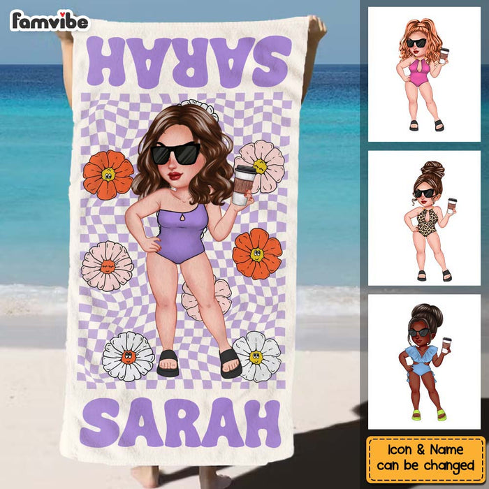Personalized Gift Birthday Vacation Summer Retro Multi Style Beach Towel 34571 1