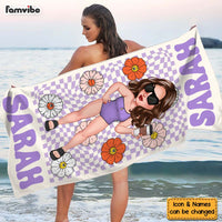 Personalized Gift Birthday Vacation Summer Retro Multi Style Beach Towel 34571 thumb 1