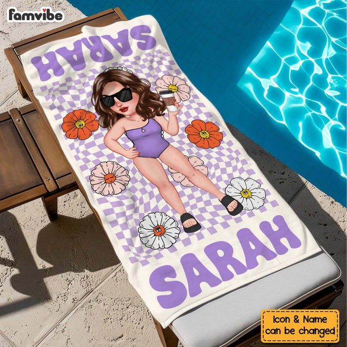 Personalized Gift Birthday Vacation Summer Retro Multi Style Beach Towel 34571 1