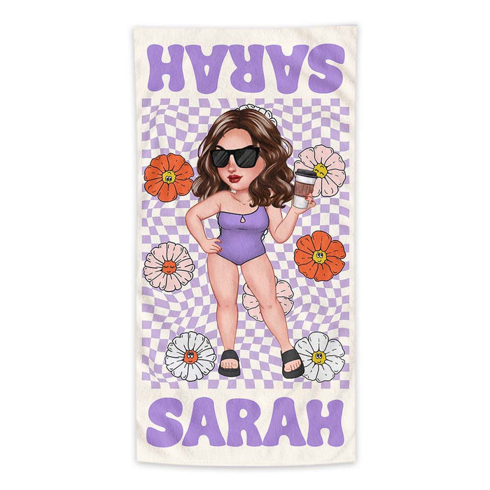 Personalized Gift Birthday Vacation Summer Retro Multi Style Beach Towel 34571 1