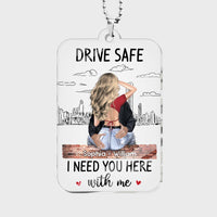 Personalized Gift For Couple Husband Drive Safe Acrylic Car Ornament 34639 thumb 1