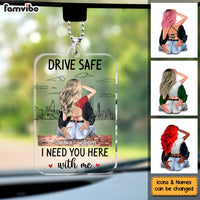 Personalized Gift For Couple Husband Drive Safe Acrylic Car Ornament 34639 thumb 1