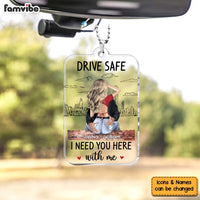 Personalized Gift For Couple Husband Drive Safe Acrylic Car Ornament 34639 thumb 1