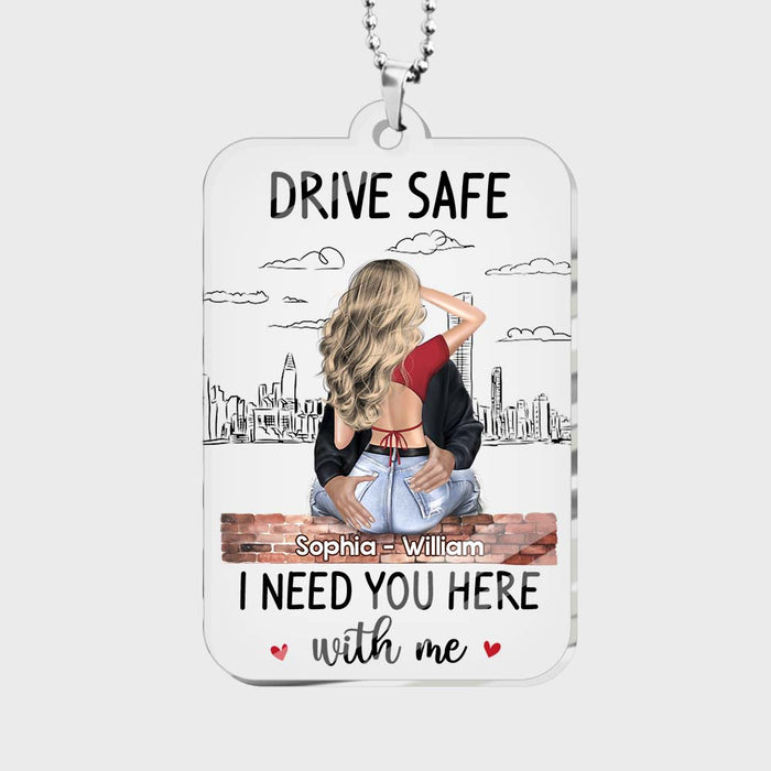 Personalized Gift For Couple Husband Drive Safe Acrylic Car Ornament 34639 1