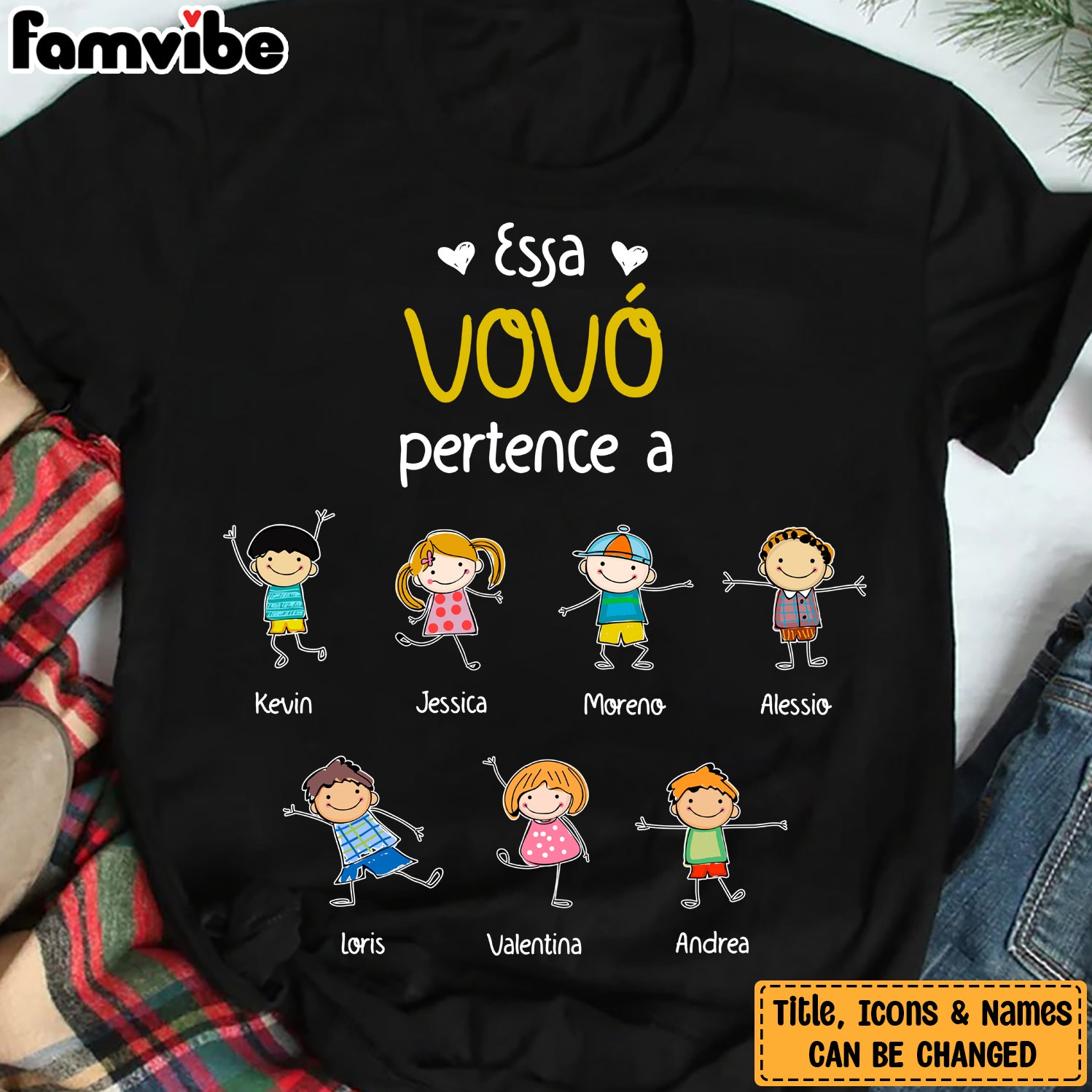 Personalized Grandma Portuguese Vovó T Shirt AP62 81O34