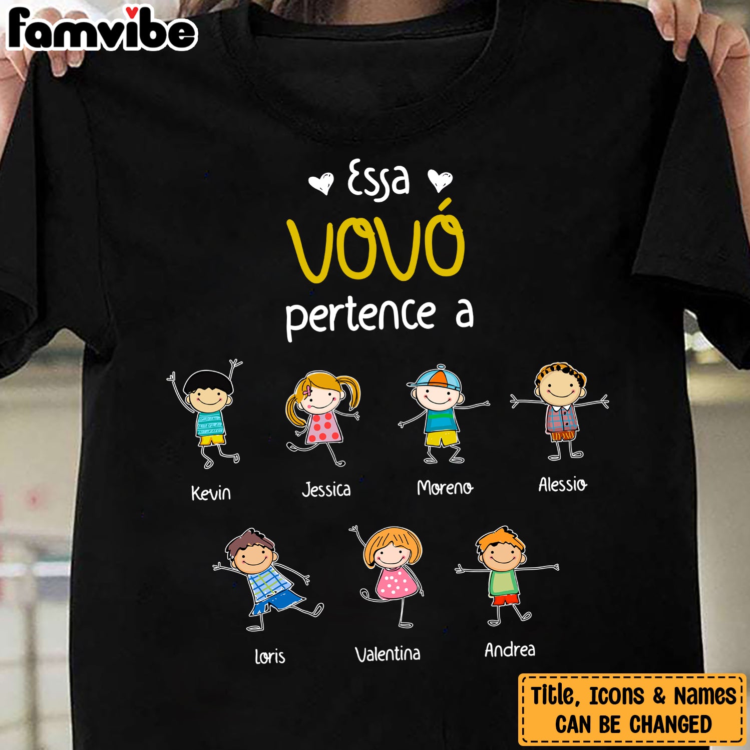 Personalized Grandma Portuguese Vovó T Shirt AP62 81O34