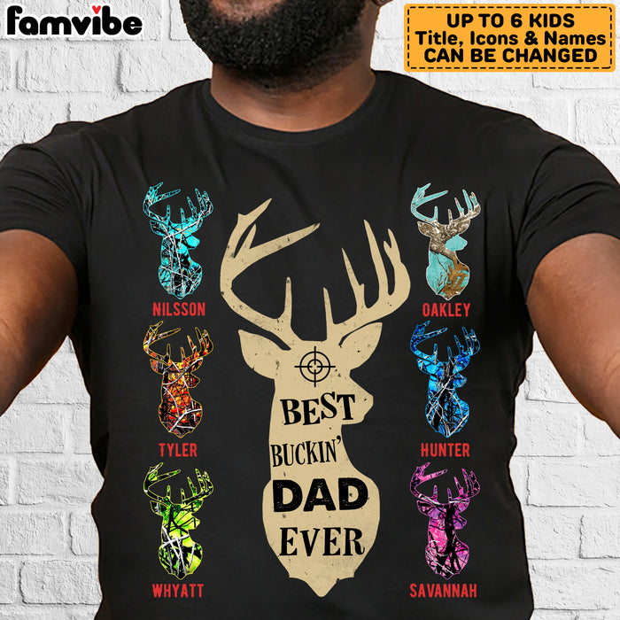 Personalized Deer Hunting Buckin Dad Grandpa T Shirt MR201 81O60 1
