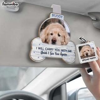 Personalized Custom Shaped Car Visor Clip Custom Photo I Will Carry You With Me 38106 Prinmary Mockup