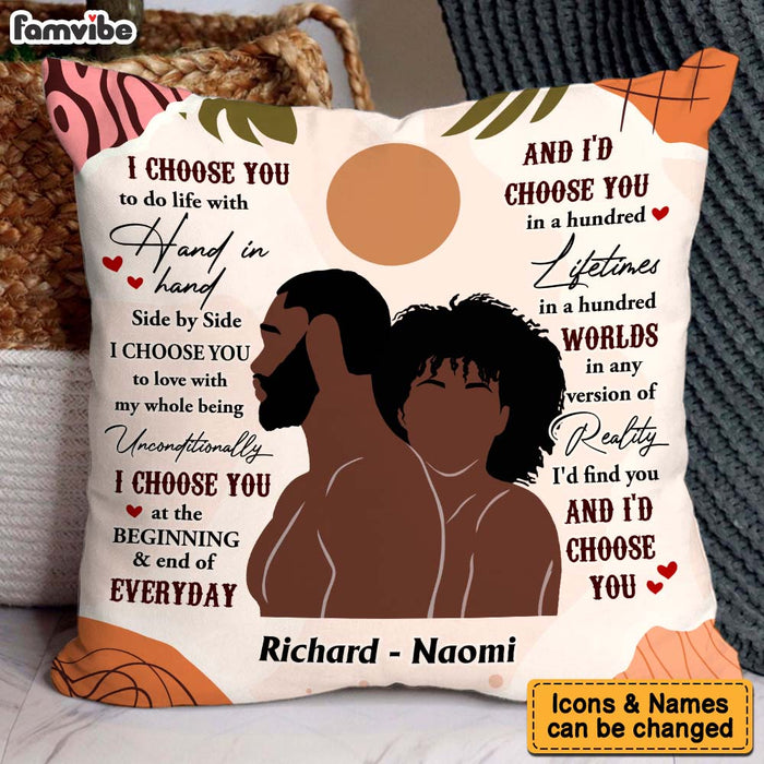 Personalized Gift For Couple I Choose You Boho Style Pillow 32826 1